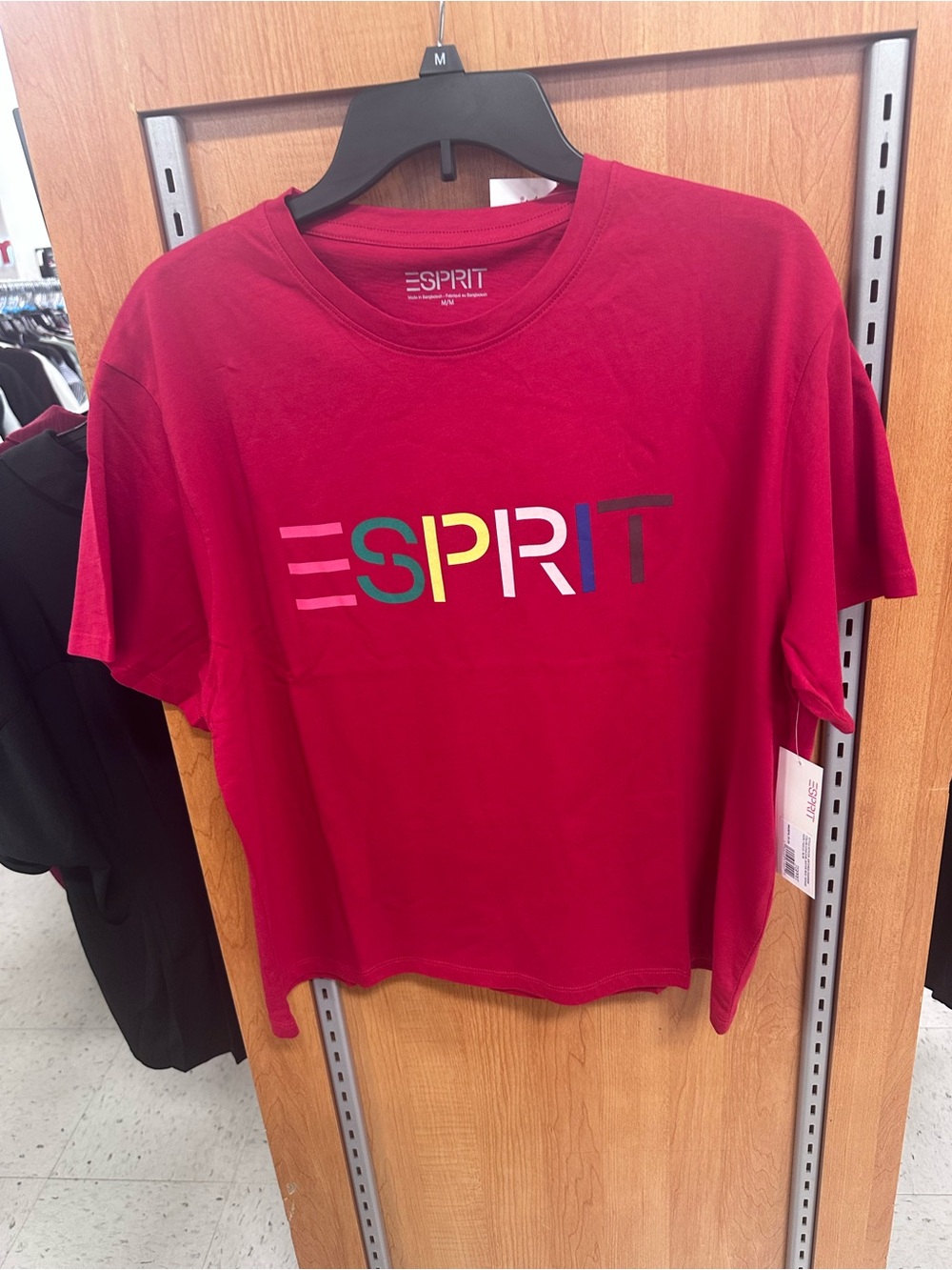 Esprit Women's Red Short-Sleeve Logo Tee Shirt